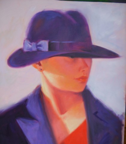 girl with purple hat