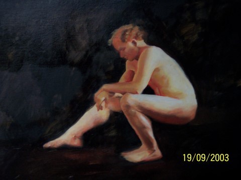 male nude seated