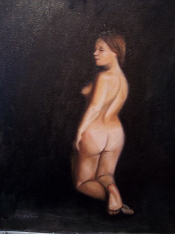 female nude on her knees