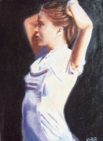 'Girl in white' painting by Pheona