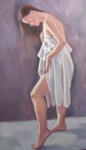 girl with white towel