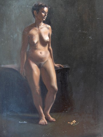 female nude standing