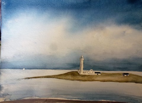 Watercolour of lighthouse